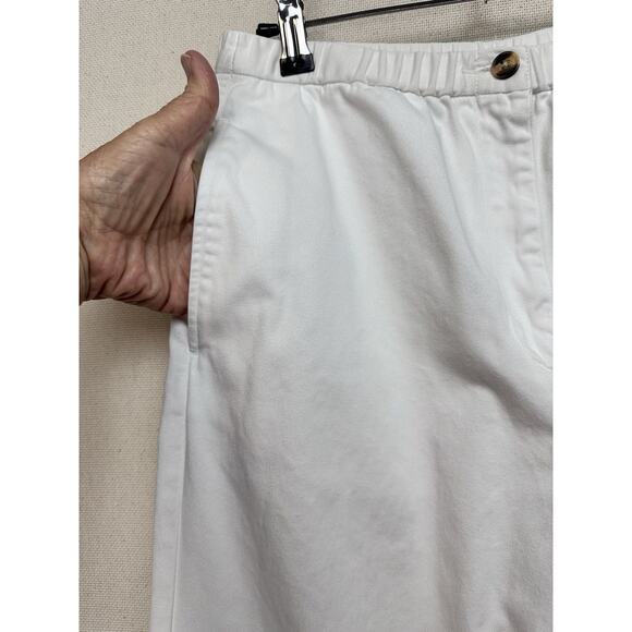 Talbots Women’s White Pants Loose Fit Elastic Waist 100% Cotton Sz 6 - Picture 4 of 16